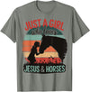 Jesus and Horses Christian Religious Just A Girl Who Loves Jesus And Horses T-Shirt - Olive Heather