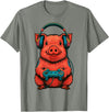 Magical and Funny Pig Farmer Gifts Gamer Pig Gaming T-Shirt - Olive Heather