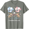 Bear Balloons Boy Or Girl Baby Gender Reveal Tee Bears Pink Or Blue Grandma Loves You Gender Reveal T-Shirt - Olive Heather