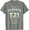 Down RIght Awesome Mom SPED Papa Be Kind Team Bear Proud GRANDPA T21 Squad DOWN SYNDROME Grandad Peace Love Dad T-Shirt - Olive Heather