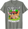 Matching Farm Theme Birthday Shirts By PDQA Daddy of The Bday Boy Farm Animals Matching Farm Theme T-Shirt - Olive Heather