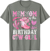 Pink Western Cowgirl Bday Party Family Matching Mommom Of The Birthday Cow-Girl Rodeo Cowgirl Bday T-Shirt - Olive Heather
