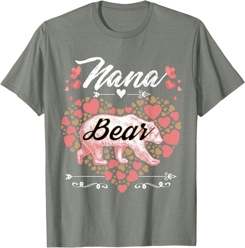 Nana Bear Shirt Designs and Gift Ideas for Grandma Nana Bear Shirt for Women - Cute Mother's Day and Birthday T-Shirt - Olive Heather
