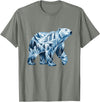 Arctic Polar Bear Mountain Waterfall Nature Arctic Polar Bear Forest Waterfall Landscape T-Shirt - Olive Heather