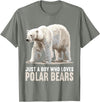 Polar Bears Polar Bear Lovers Shop Just a Boy who loves Polar Bears Polar Bear T-Shirt - Olive Heather