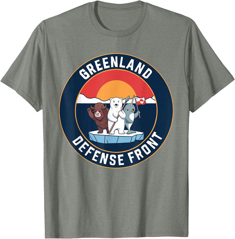 Greenland Defense Front Polar Bear tee Greenland Guard Polar Bear Spear Arctic Emblem T-Shirt - Olive Heather