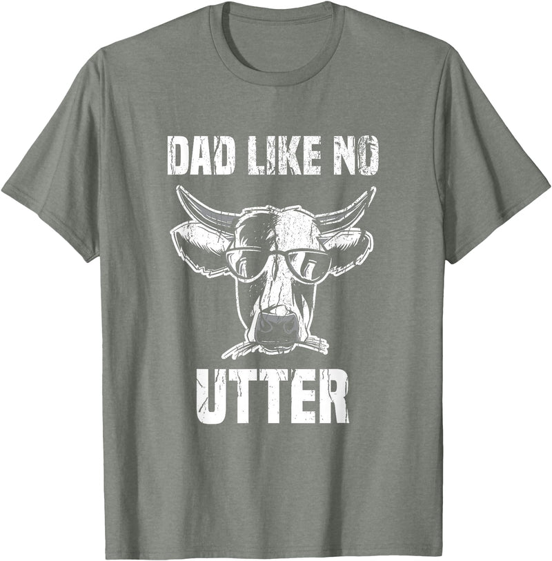 Lustige Kühe Bauernhof Papa Farming Leben Kuh Papa wie Keine Utter Funny Father's Day Animal Word Game T-Shirt - Olive