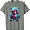 Teddy Bear Hoodie Street Style Urban Art Teddy Bear Hoodie Cool Street Style T-Shirt - Olive Heather