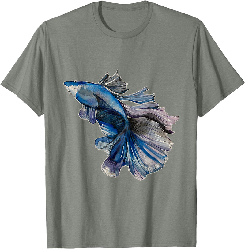 Wistful Blue Beta Fish T-Shirt - Olive Heather