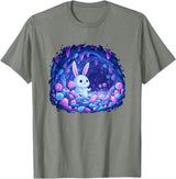 Enchanting Bunny in Candy Cave Fantasy World T-Shirt in Olive Heather