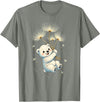 Blueberry Clothing Baby Polar Bear Floating On Dandelion Seeds T-Shirt - Olive Heather