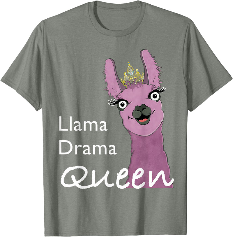 The Packing Llamas Llama drama queen T-Shirt - Olive Heather