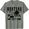 Montana Is Calling And I Must Go! Montana Is Calling & I Must Go Bear Mountains Vintage Gift T-Shirt - Olive Heather