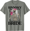 Halloween Spooky Bride Bridesmaid Skeleton Bachelorette T-Shirt - Olive Heather