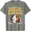 Sorry My Guinea Pig ate my Homework Kids School Sorry My Guinea Pig Ate My Homework Funny Pet Rodent Hamster T-Shirt - Olive Heather