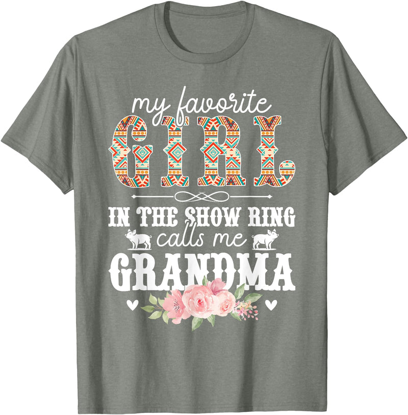 Proud Pig Show Grandma For Mother's Day Proud Pig Show Grandma Pig Show Grandmother T-Shirt - Olive Heather