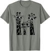 Cool Giraffe Summer Vacation Giraffe Family Matching Summer Sunglasses Vacation Safari T-Shirt - Olive Heather