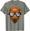 generic Buffalo with Sunglasses Wildlife Graphic for Men Women Kids T-Shirt - Olive Heather