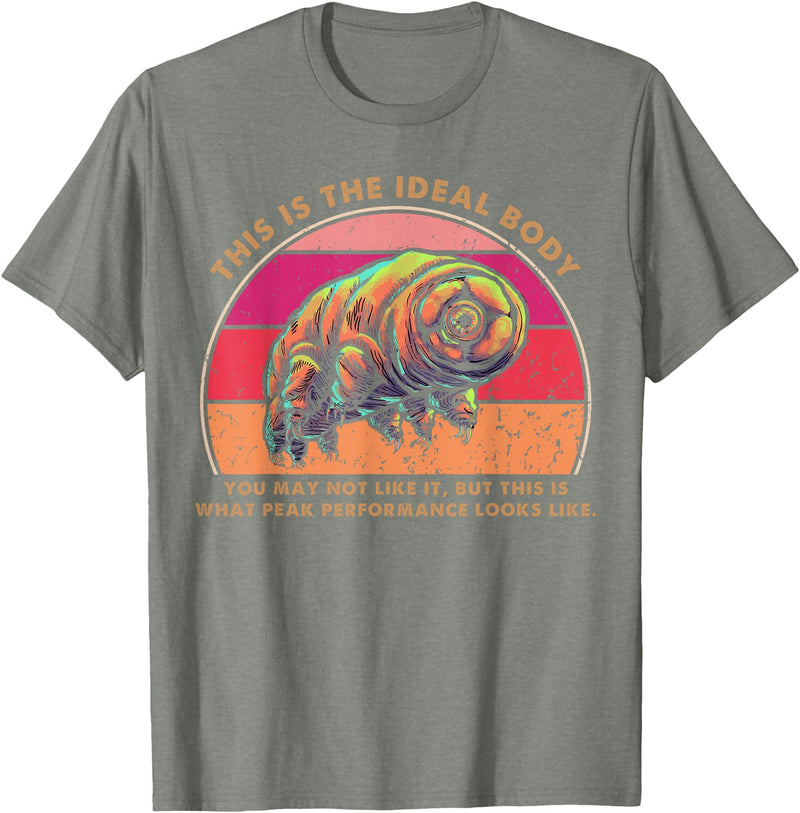 Tardigrade Shifts Gifts For Microbiologist Ideal Body Funny Tardigrade Water Bear Moss Piglet T-Shirt - Olive Heather