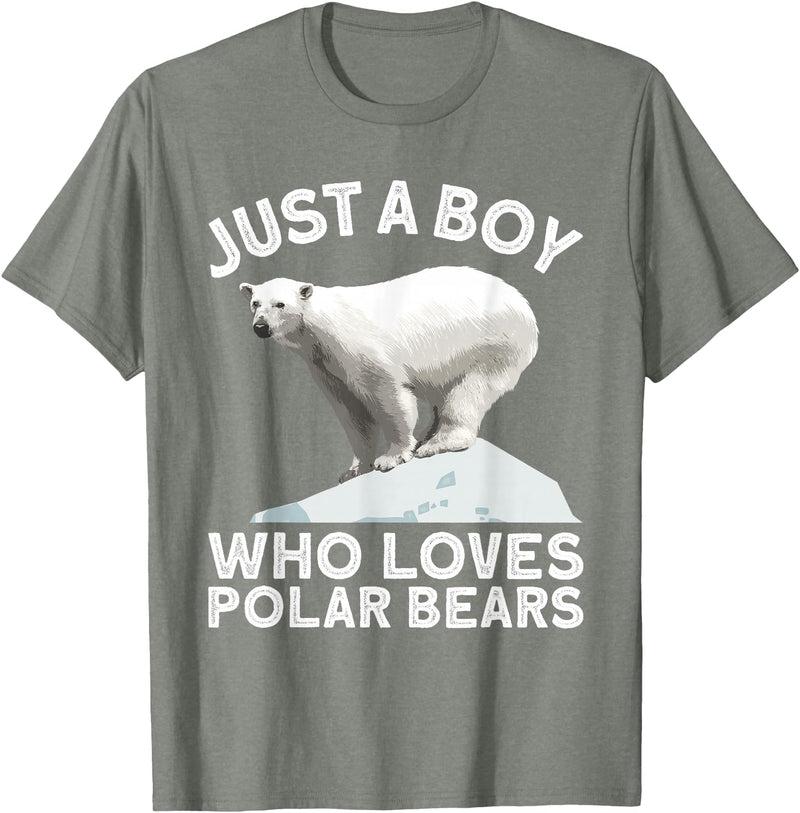 Polar Bear Gift Polar Bear Accessories & Stuff Cool Polar Bear For Boys Kids Polar Bear Lover Arctic Animal T-Shirt - Olive Heather