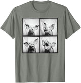 Piglet Farm Nature Photography Men Women Kids Happy Pig Face Portrait Hog Farmer Funny Farm Animal T-Shirt - Olive Heather
