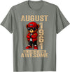 Born in 1961 August 65th Birthday Gifts For Women August 65th Birthday Men Women 1961 Awesome Teddy Bear T-Shirt - Olive Heather