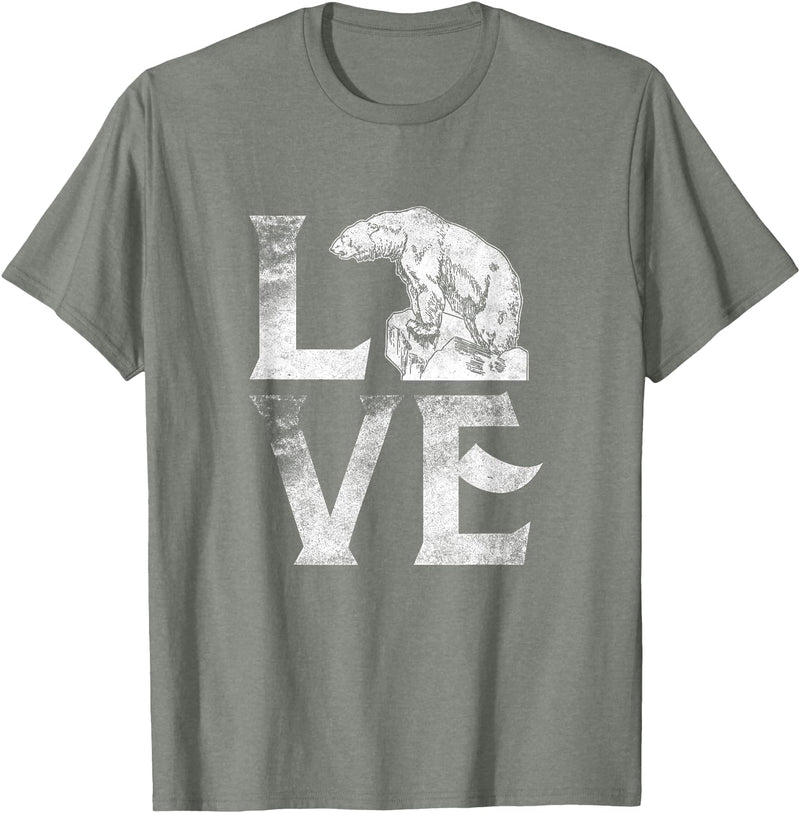 Love Polar Bears - White Bear T shirt, Tee Love Polar Bears T-shirt Cute White Bear Gift Climate Change T-Shirt - Olive Heather