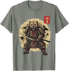 Anime Shirts For Men Women Kids Gifts Samurai Bear Shirt Warrior Vintage Graphic Japanese Men T-Shirt - Olive Heather