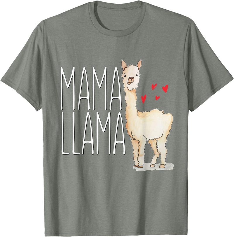 Llama Family Tees NYC Mama Llama Gift Funny Matching Family Tribe Mom Mommy Mum T-Shirt - Olive Heather