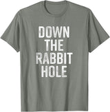 The Rabbit Hole Down T-Shirt in Olive Heather