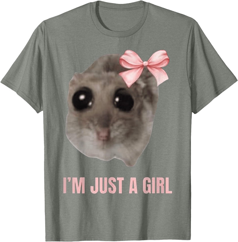 I'm Just a Girl Hamster FUNNY T-Shirt - Olive Heather