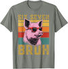 6 7 Pig Funny Animal Apparel Funny Pig 67 6 7 six Seven Meme Animal Retro Design T-Shirt - Olive Heather