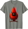 I just really like animals Angry Cardinal Artwork Red Bird Nature Wildlife Graphic T-Shirt - Olive Heather
