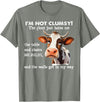 Funny Cow I'm Not Clumsy The Floor Tee Shirt Cow I'm Not Clumsy The Floor Just Hates Me The Table T-Shirt - Olive Heather