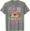 Cow First Birthday Girl Family Cousin Of The Birthday Girl 1St Birthday Cow Farm Family T-Shirt - Olive Heather
