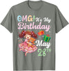 H1Shop Happy Birthday Born On May 28 OMG It's My Birthday Born On May 28th Girl with Present Bear T-Shirt - Olive Heather