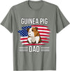 Funny Guinea Pigs Outfits Cavy US Flag 4th Of July Father's Day Guinea Pig Dad T-Shirt - Olive Heather