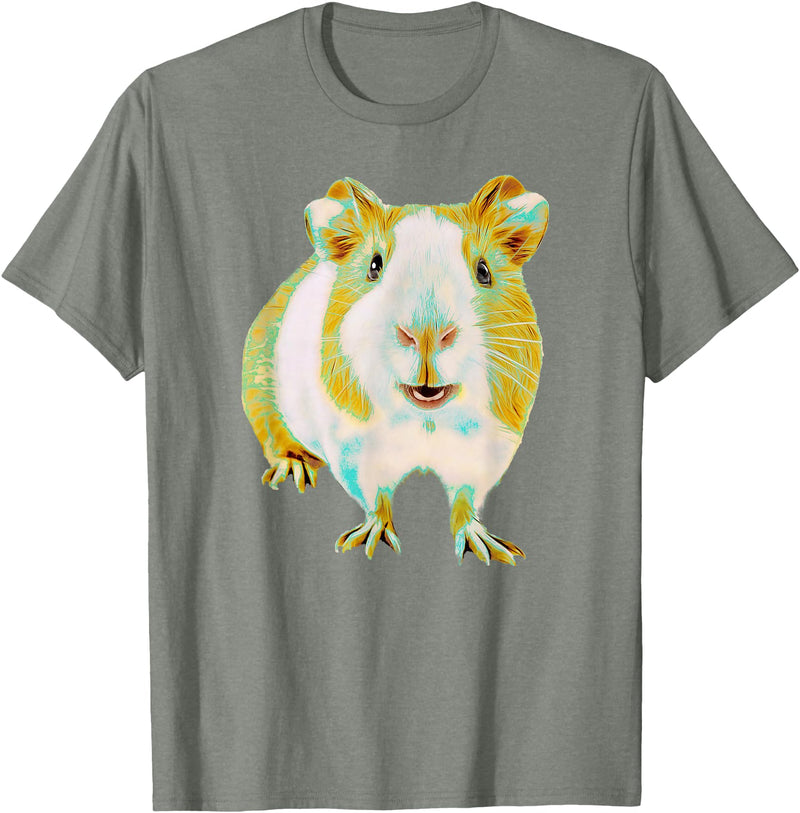 Animals at Play Guinea Pig Shirt Funny Guinea Pig for Men Women Animal Lover T-Shirt - Olive Heather