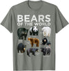 Bears of the World Creationz Eight Bears of the World Panda Polar Grizzly Black Cute T-Shirt - Olive Heather