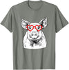 The Pawster Pig Valentines Day Farm Animal Lover T-Shirt - Olive Heather