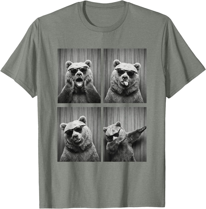 Funny Bear PhotoBooth Stuff Accessories & Gifts Bear PhotoBooth Sunglasses Funny Dab Bears Lover T-Shirt - Olive Heather
