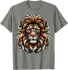 Lion Lover Face Wild Animal Lion Face Animal Lion T-Shirt - Olive Heather