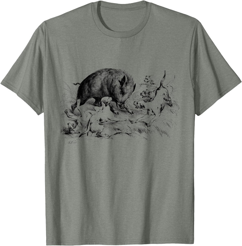 Boar hunting Wild Boar Hunter Pig Hog Hunting T-Shirt - Olive Heather