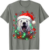 Polar Bear Christmas Costumes Xmas Polar Bear Tangled Christmas Lights T-Shirt - Olive Heather