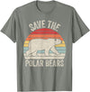 Catch Some Rays Save the Polar Bears Endangered Arctic T-Shirt - Olive Heather