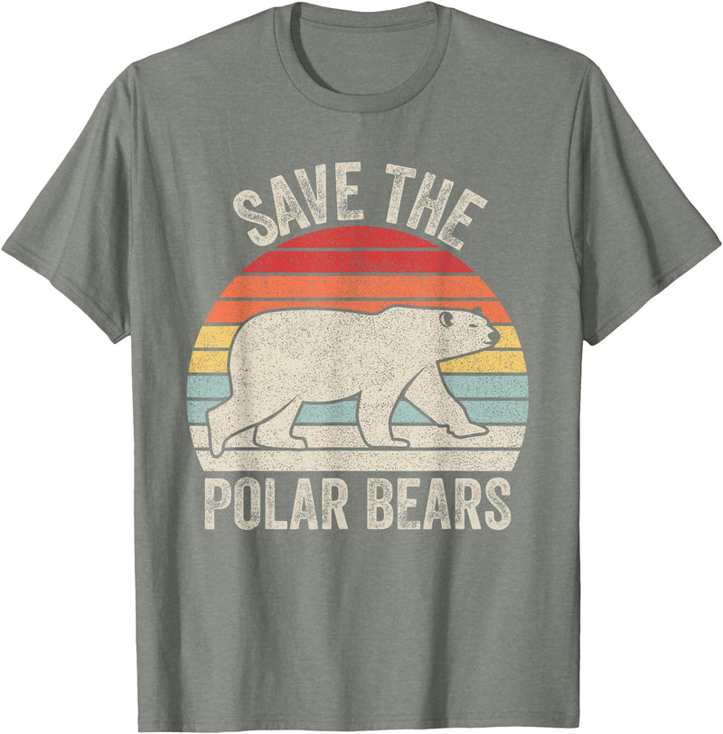 Catch Some Rays Save the Polar Bears Endangered Arctic T-Shirt - Olive Heather