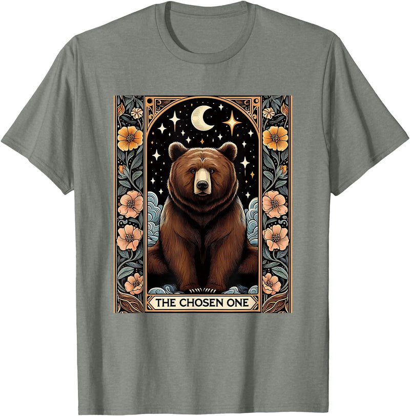 Funny I Choose the Bear Tarot Card Women Girls Trending T-Shirt - Olive Heather