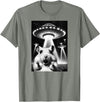 Hamster UFO | Funny Invasion Meme Alien Hamster UFO Selfie T-Shirt - Olive Heather