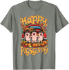 Funny Thanksgiving Pigs Pumpkins Fall Happy Pigsgiving Pigs Pumpkins Fall Thanksgiving T-Shirt - Olive Heather