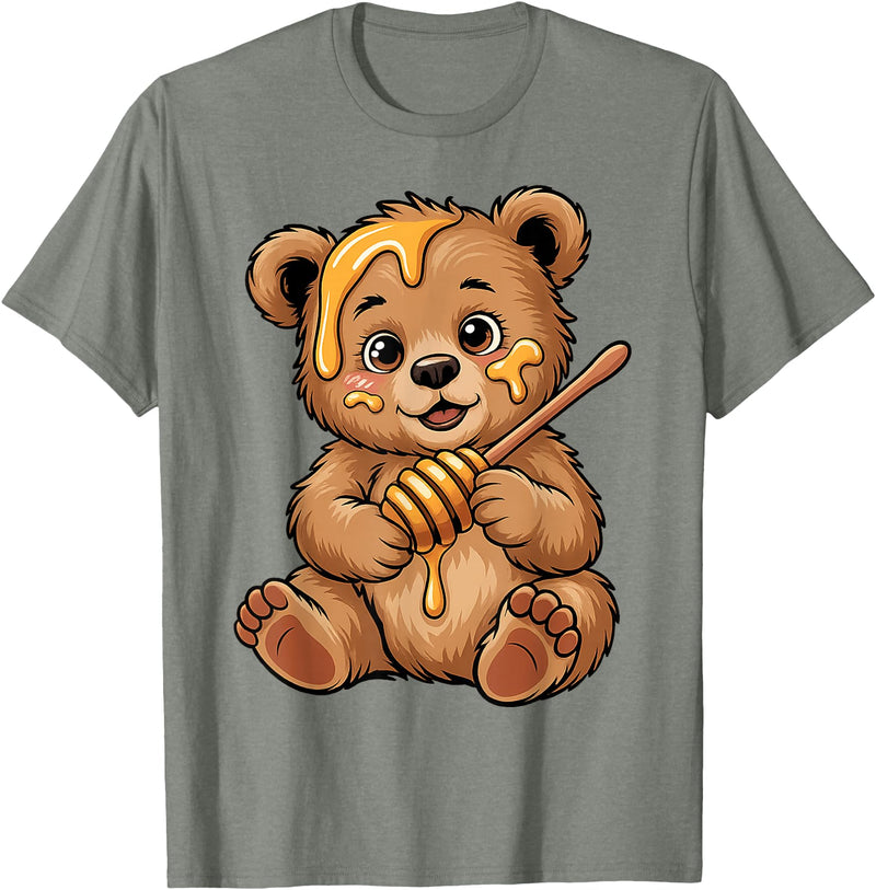 Funny bear design for kids men women Cute Bear Design for Bear Lover and Bear T-Shirt - Olive Heather